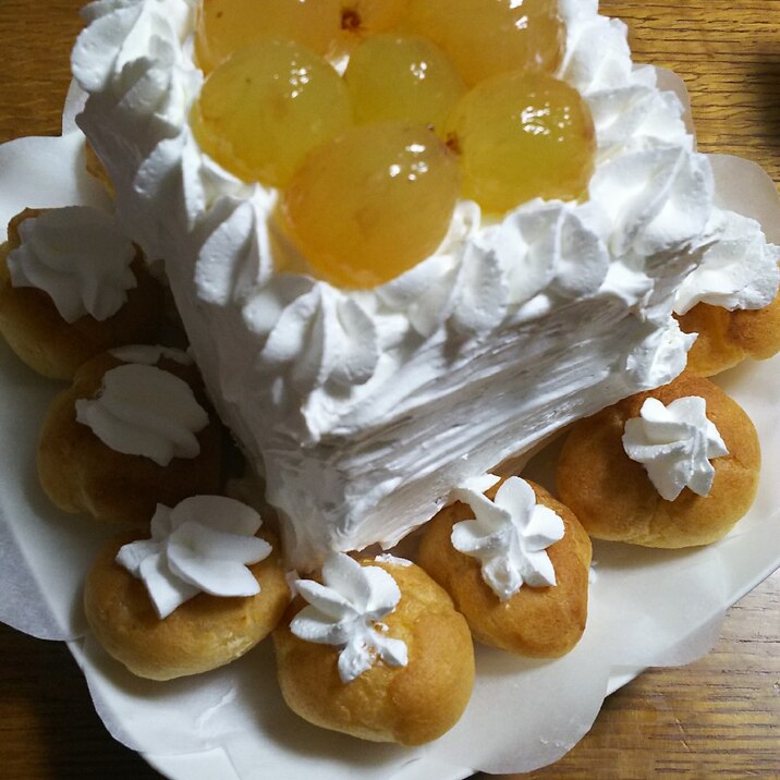 食パンでフルーツケーキ